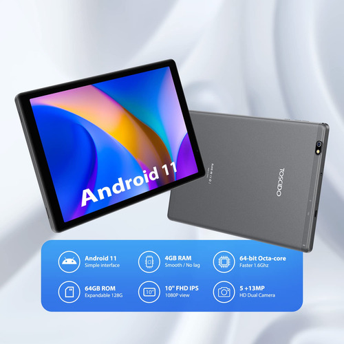 Tableta Toscido Octacore Android 11 Plateada