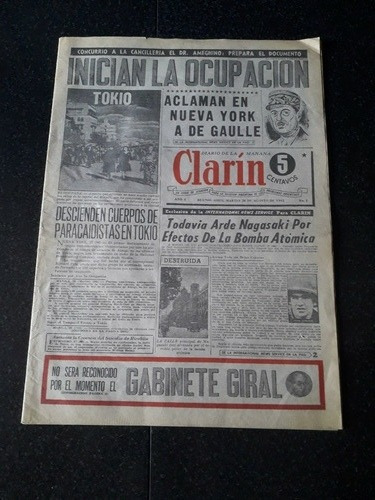 Diario Clarín Número 1 Año 1 - 28 8 1945