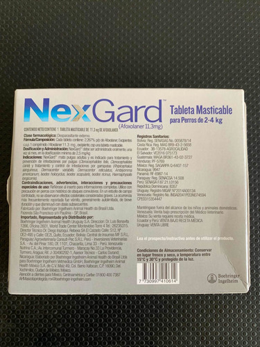 Nexgard Para El Control De Pulgas Y Garrapatas De 2-4 Kg