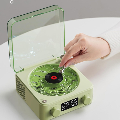 Altavoz Retro De Vinilo Con Reproductor De Discos Waves