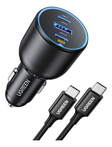 Cargador De Coche 130w Usb C, Ugreen Tipo C Pd3.0 / Qc4.0 / 