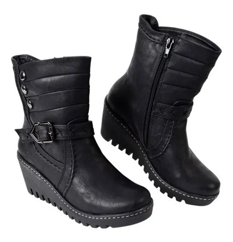 Botas Corta Mujer Claris Luisiana Taco Chino Tachas Cierre 2.690