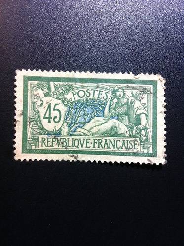 Timbre Postal Francia Estampilla 45¢ 1900-1940 Joya