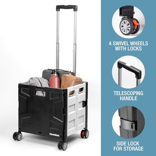 Caja Con Ruedas Plegable Clevermade Con Tapa, 4 Ruedas - Caj