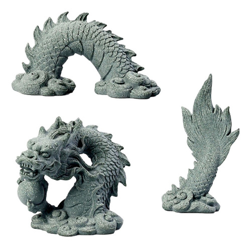 Juego De Estatua De Dragón Paisajismo De Acuario Para El
