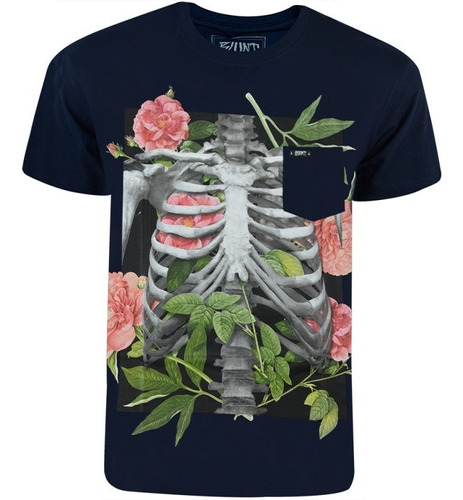 Camiseta Blunt Romantic Skeleton Com Bolso Manga Curta Skate