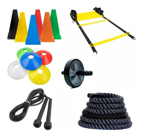 Kit Funcional C/ 24 Ítens Corda Naval + Escada +roda + Cone