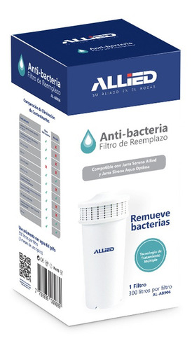 Filtro Anti-bacterias Para Jarra Purificadora Aqua Optima