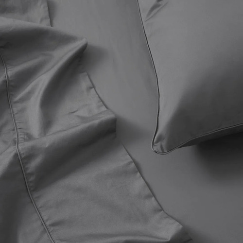 Sábanas Frescas Extra Suaves Anti Arrugas Tacto Lino 4 Pzas Color Gris Diseño De La Tela Queen