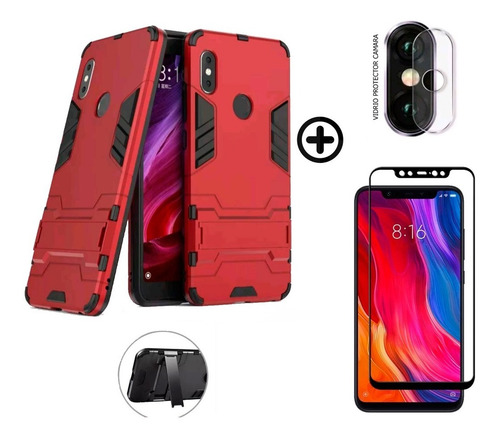 Estuche Xiaomi Mi 8 + Vidrio Templado + Protector De Camara