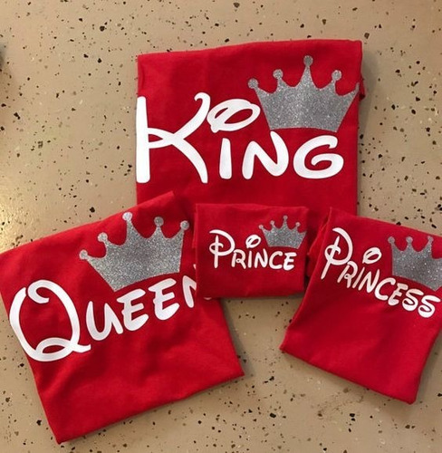 Set 3 Playeras Familia Realeza King Queen Princess