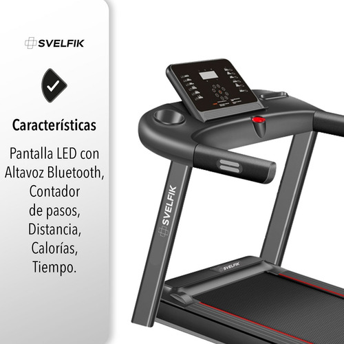 Caminadora Eléctrica Con Bocina Bluetooth 2hp Svelfik Ms
