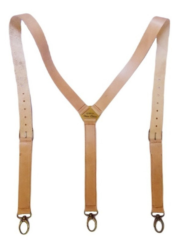 Tirador Pantalón Suspenders Mosquet Cuero Nat Heb Bron 3cm