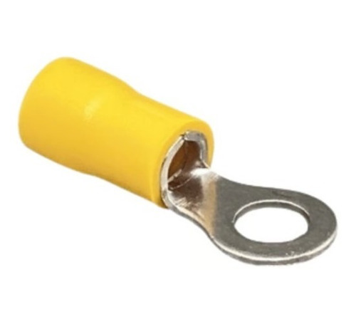 Kit 10 Terminal Olhal Pré Isolado Amarelo 25mm M6