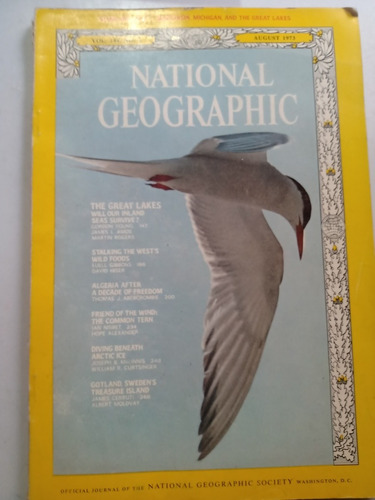 Revista National Geographic Antigua Agosto 1973 