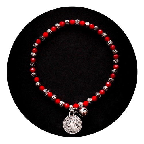 Pulsera Roja Protección Ajustable San Benito