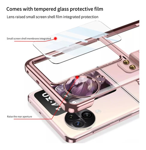 Funda Con Mica, Correa Y Anillo For Oppo Find N3 Flip
