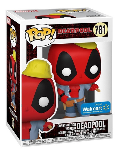 Imagen 1 de 3 de Deadpool Construction Worker Funko Pop Walmart Exclusive