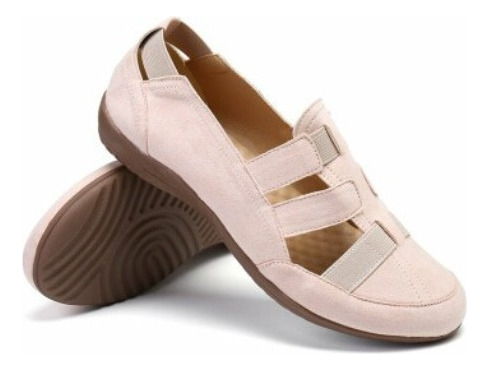 Sandalias Dama Recortadas De Planas Liso Zapatos Casuales