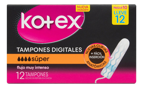 Oferta Tampones Kotex Digitales F. - Unidad a $1075