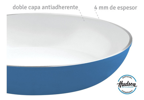 Imagen 7 de 10 de Set Bateria De 13 Piezas Hudson Azul Forjado Apto Inducción