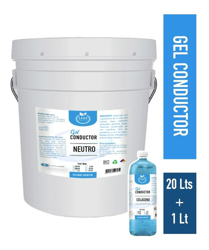 Set Gel Conductor Neutro 20 Kg + 1lt Gel Con Colágeno Sane