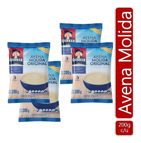 Avena Quaker Molida Original 200 Gr X4 Uds