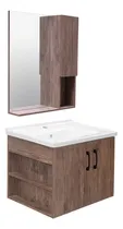 Comprar Gabinete Para Baño Con Lavamanos Y Espejo Walnut