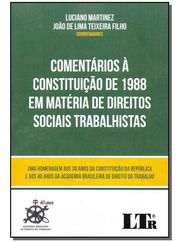 Comentarios A Cons. 1988 E.m.d.socias Trabalhistas