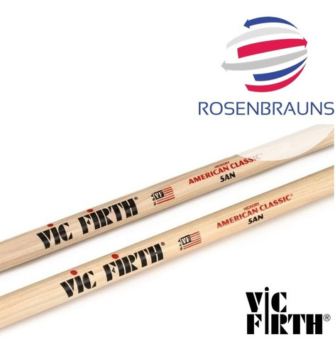 Imagen 4 de 5 de Baqueta Vic Firth American Classic 5a 5b Punta De Nylon