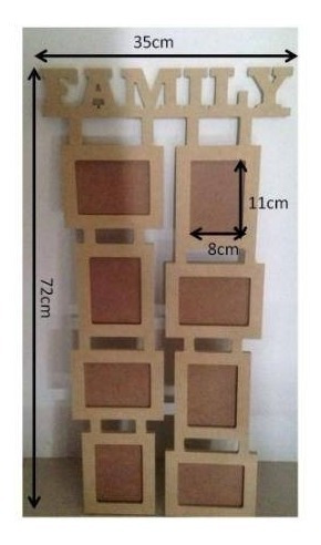 Portaretrato Family 8 Fotos En Mdf Crudo