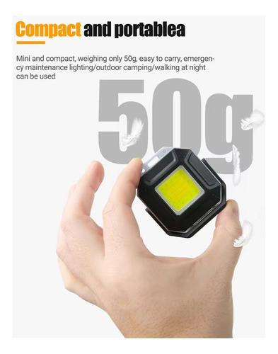 Linterna Led Portátil Con Luces Magnéticas Para Acampar Y Tr