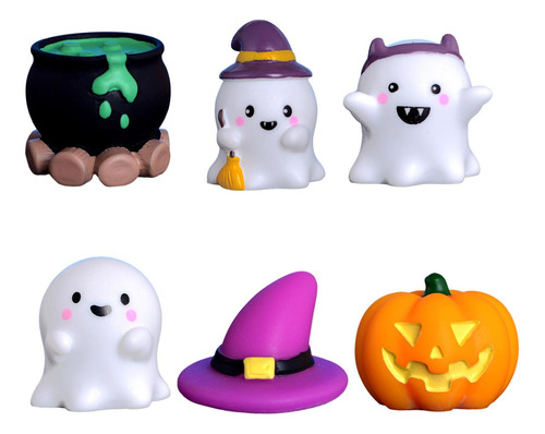 6 Figuras En Miniatura De Halloween, Mini Adornos De Jardín