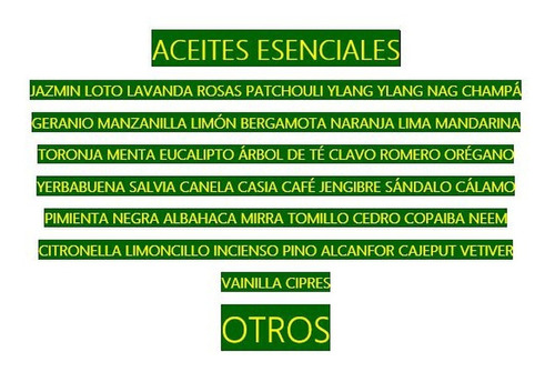 Aceites Esenciales Kit 6 Unid - mL a $14000