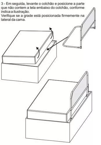 Imagem 3 de 4 de Grade De Proteção Para Cama Infantil - Branca