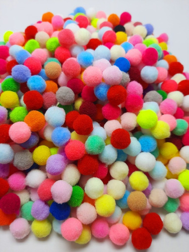 300 Pompom Mini Bolinha Artesanato 10 Mm Laços Cores Vivas 