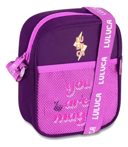 Bolsa Luluca Transversal Pequena Shoulder Bag Roxo/pink Cor Violeta-escuro  Cor Da Correia De Ombro Rosa-chiclete Desenho Do Tecido Liso