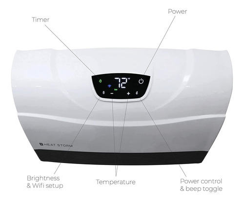 Lujoso Calentador Electrico Para Casa De Pared Digital Wifi