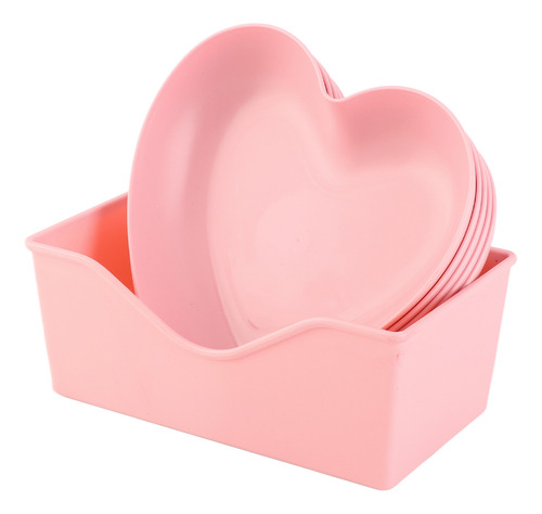 Plato Para Servir, Plato De Plástico Con Forma De Corazón, F