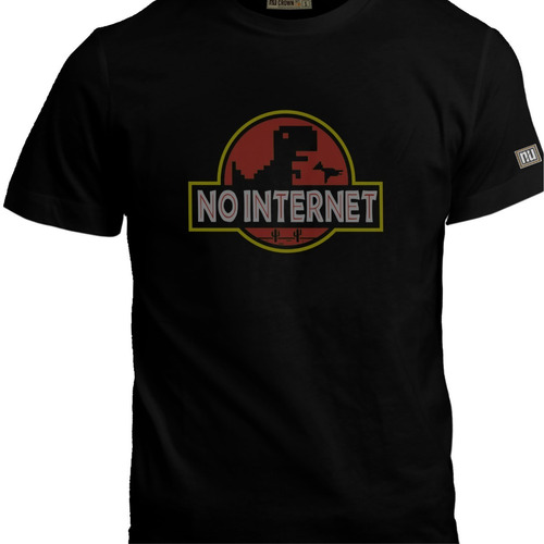 Camiseta Estampada No Internet Diseño Jurassic Park Bto  