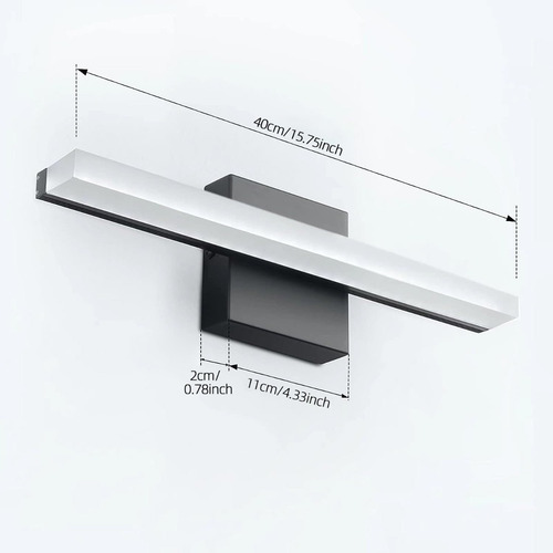 40cm Lámpara De Pared Led Tocador De Luz De Espejo Luz Tricolor