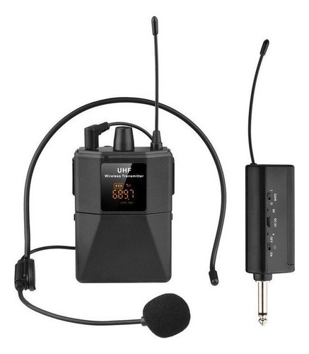 Auriculares con micrófono inalámbrico UHF con transmisor y color fix