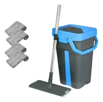 Comprar Mopa Jazak Plana Trapeador 360 Dual Clean \u002F Lampazo \u002F Giratoria 360 \u002F Autolimpiante \u002F Doble Balde Escurridor Y Separador \u002F Mango De Acero \u002F Trapo De Microfibra \u002F Trae 3 Repuestos Adicionales