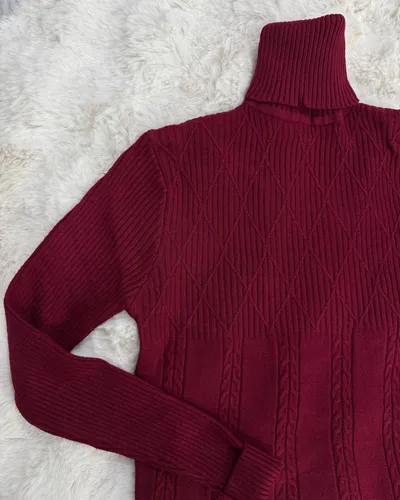 Polera Básica De Dama Con Lycra Bordó S-m