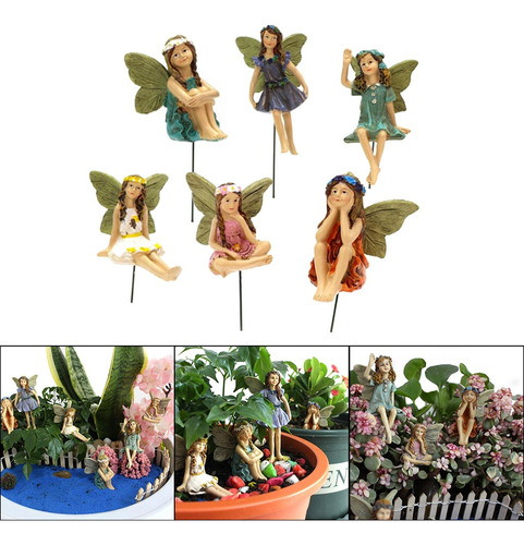 6 Unids / Set Figuras De Hadas De Flores En Miniatura