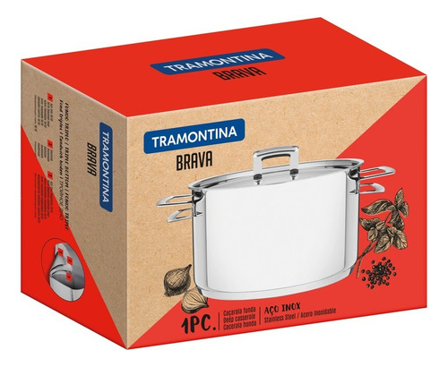 Panela Funda Inox Tramontina Brava 24cm 6,1l 62404/240