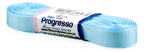 5 Fitas De Gorgurão Progresso 11mm con 10 Metros Cor Azul Bebê Fitas Progresso