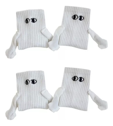 2 Pares Calcetines Imán Con Manitas Divertidos Unisex