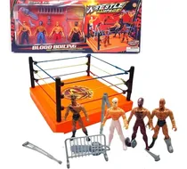 Comprar Ring Lucha Libre 4 Muñecos Luchadores C Accesorios Wrestling