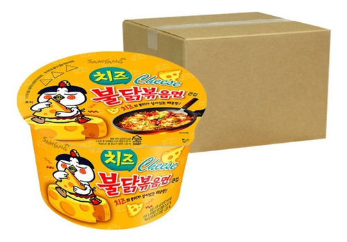 Sopa Instantánea Ramen Coreano Buldak Samyang Queso Big Bowl Caja 16 Pzs 105g